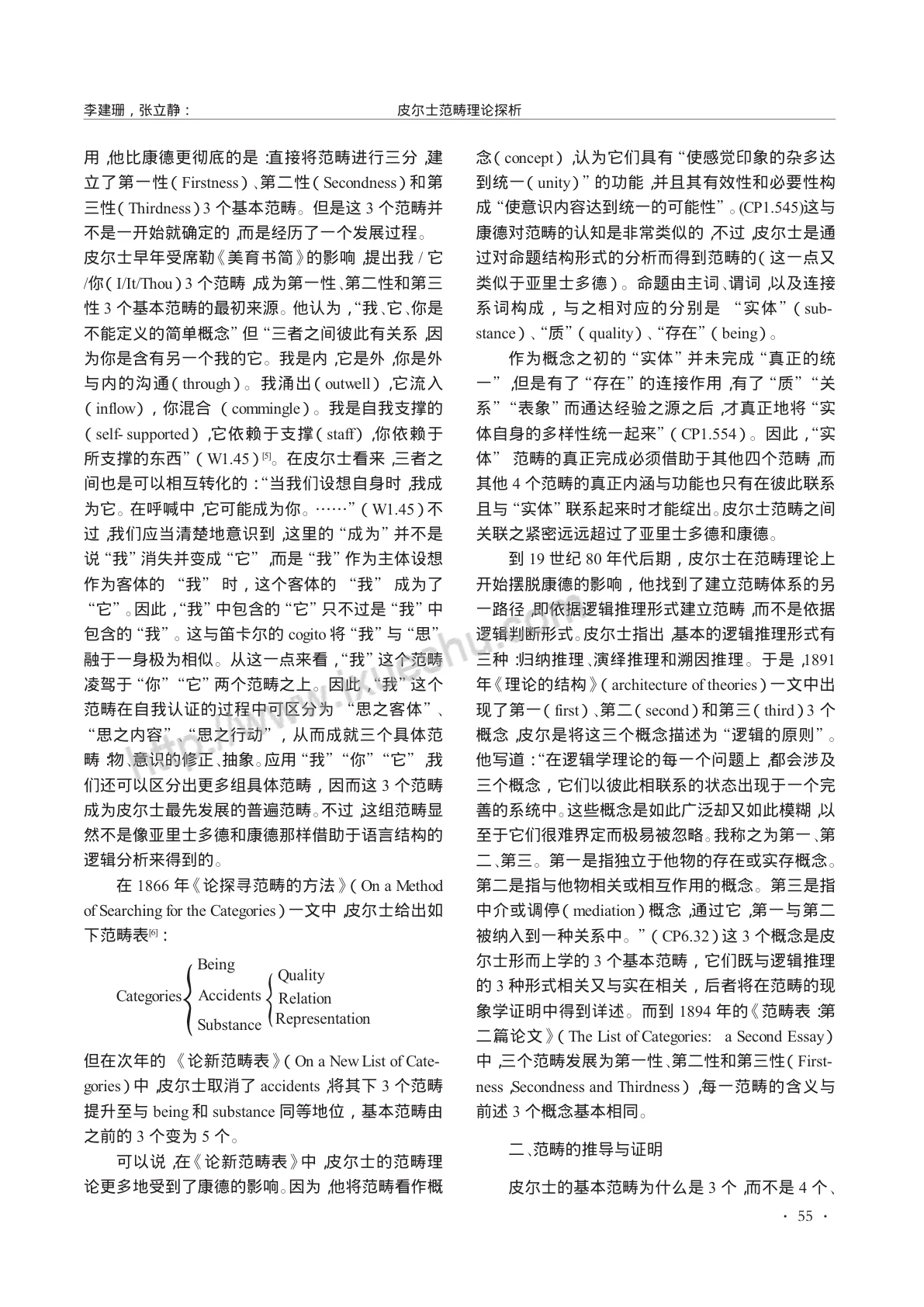 皮尔士范畴理论探析:原稿第2页原稿图示所在页